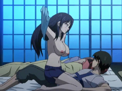 Bigboobs japonés hentai coed caliente montando polla