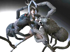Anime 3D atrapado y brutalmente follado por monstruos araña