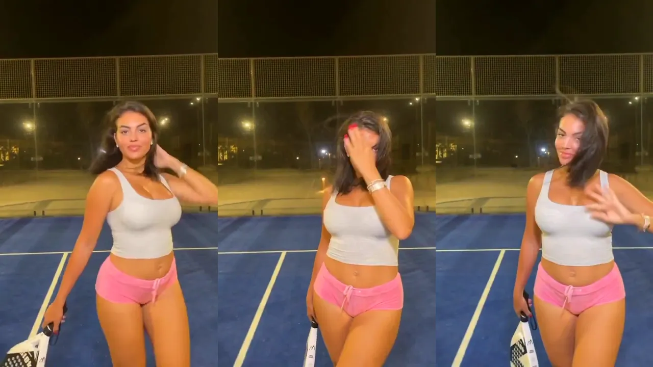 Georgina Rodriguez jugando tenis