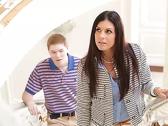 Naughty mature India Summer has sex with her stepdaughter and her boyfriend