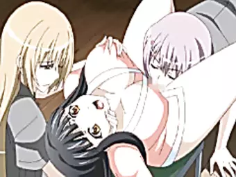 Bigboobs Japanese hentai foursome lesbians fucked
