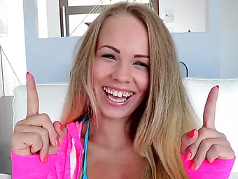 Blonde 18 years old teen fucked for her first time by a huge black cock!