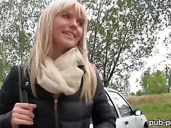 Cute blonde Bela fucked in the backseat