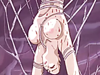 Busty hentai caught and brutally fucked by spider monster