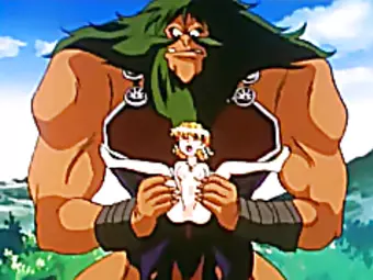 Cute hentai hard poked by giant monster