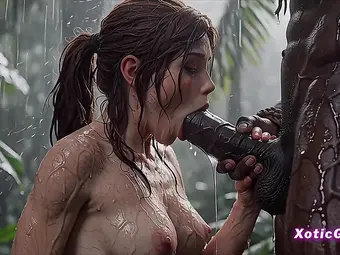 First Encounter with an African Tribal Group for Lara Croft