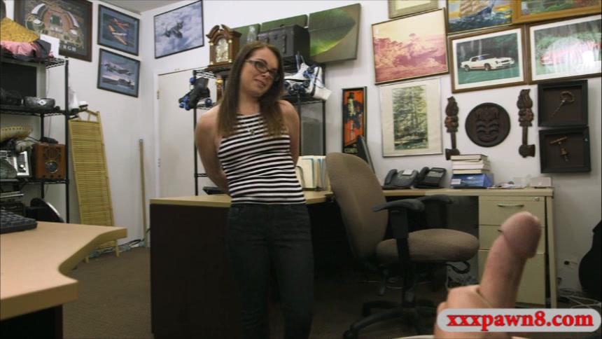 Cute slut in glasses pounded by pawn man at the pawnshop