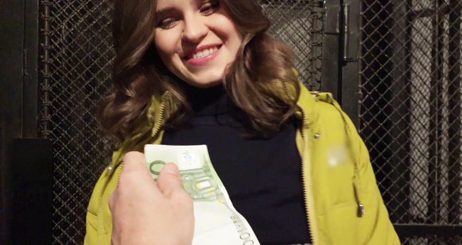 Beautiful Russian Anna flashes her tits in public and gets banged in private