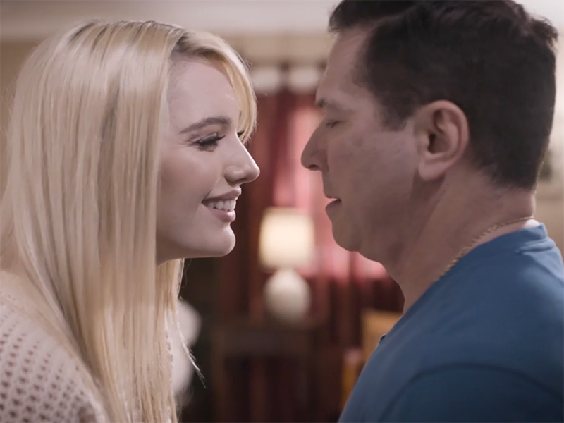 Step daddy John Strong almost caught by his step daughter Kenna James